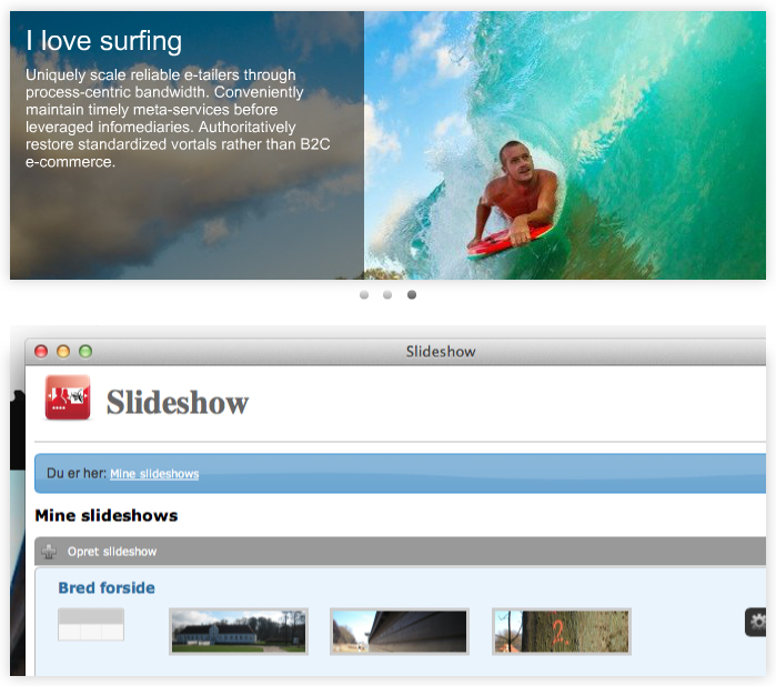 Funktioner - gallerier og slideshows