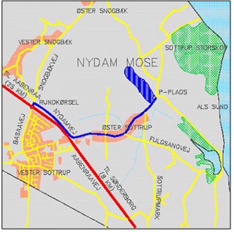 Kort over Nydam Mose