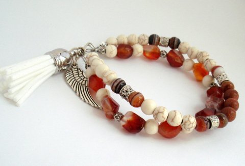 Armbnd. Frynse og Englevinge