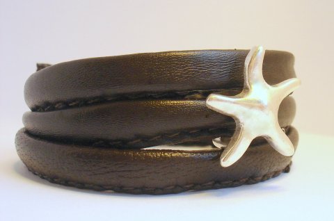 Skind Armbnd m. Stjerne