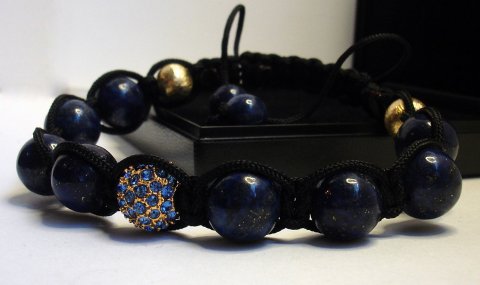 Knyttet Armbnd m. Lapis Lazuli