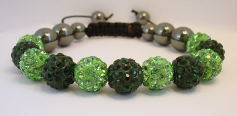 Krystal Armbnd  - Green Notes-