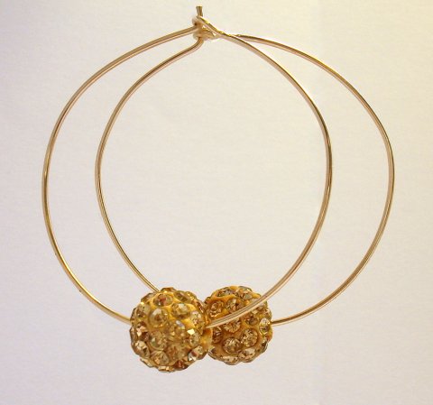 Creolere m. Krystalkugle -Gold-