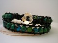 Lderarmbnd m. Gul Turkis