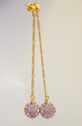 Guld restikkere m. Krystal Kugle -Lilac-