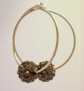 Slv Creolere m. Krystal Kugle -Grey-