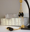Guldreringe m. Facet Onyx