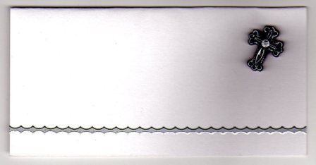 Hvid bordkort med kors