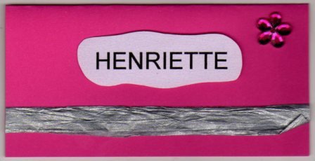 Bordkort med kr�llet s�lv b�nd