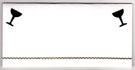 Hvid bordkort med glas