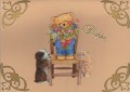 Bamse med blomster