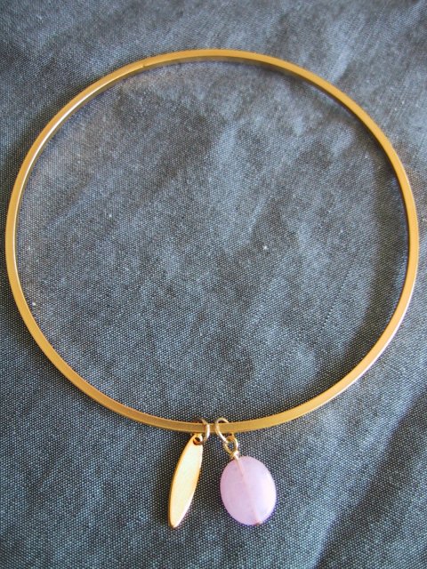Forgyldt mat armbnd med jade