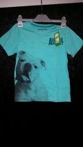 Animal Planet T-shirt Gr�n med billede af hund Str: 122 / 7 �r