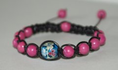 Lampwork-kugle og pink turkiser
