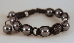 Hematite med sort pavé-kugle