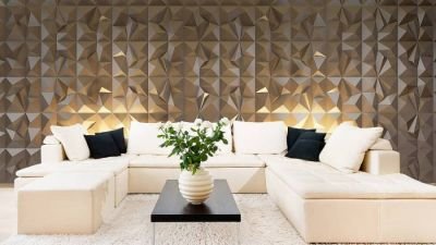 Prizma 3D guld farve dekorativ vg panel