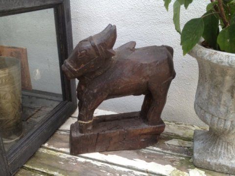 Vintage Tribal cow, 23x27 cm