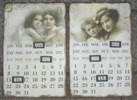 Metal calender 2 ass. 25x38 cm