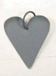 Metal heart grey/zinc 3x4 cm