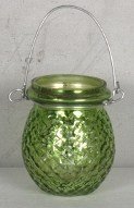 Hanging votive, green, 9x6 cm