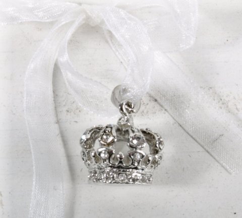 Crown with white chiffon ribbon