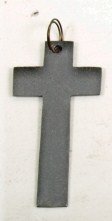 Cross, grey metal 2x4 cm