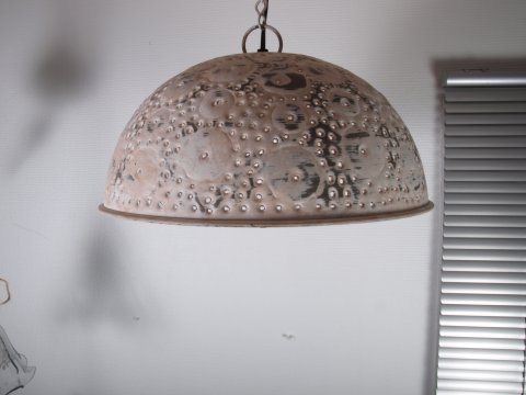 Metal hngelampe cremehvid, 31xH15 cm