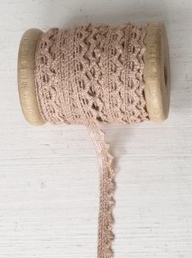 Lace ribbon, pudder, wood spool, 15mmx10m