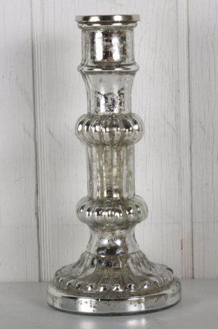Lysestage, antique slv, 20,5x9 cm