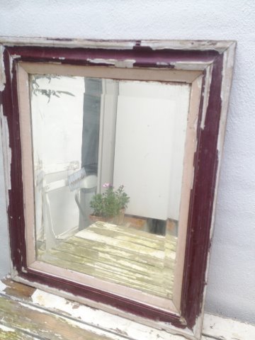 Bevelled mirror frame org. antique, 39x50 cm