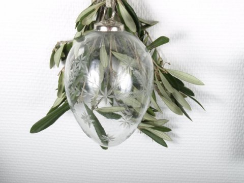 Glassbaubel w.cutting, 15x10 cm