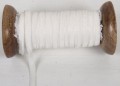 Velvet ribbon, white w. stitch, woodspool, 7mmx25m