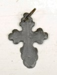 Cross, grey metal, round shape, 3x4 cm