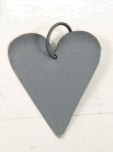 Metal heart grey/zinc 3x4 cm