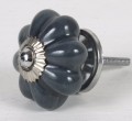 Knob flower grey, 12x4,4 cm
