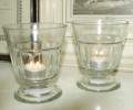 T-light holder, clear, 7x10 cm