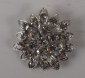 Brooch, clear beads 4,2cm