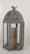 Lanterne m.bird, zinc, 20,5x20,5x40,5 cm