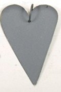 Metal heart grey/zinc, 4x6 cm