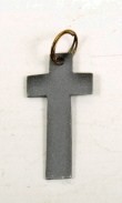 Cross, grey metal, 3x6 cm for decoration