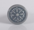 Knob, ceramics, round grey