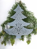 Christmas tree w. decor, zinc, 22x17cm