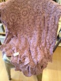 Crochet plaid, lavender, 130x180 cm
