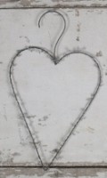 Metal heart w/beads for hanging, 20x14,5 cm