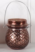 Hanging votive, 9x6 cm, dark brown