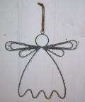 Angel w. beads, zinc, 21x21cm