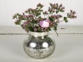 Vase w. cuts, round, 9,5x12 cm, silver antique