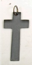Cross, grey metal 2x4 cm