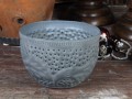 T-light votive with dot cutting, zinc, 10x7 cm