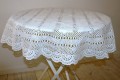 Garden tablecloth, round 90cm, white, vinyl